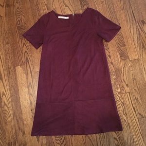 Maroon Suede Dress